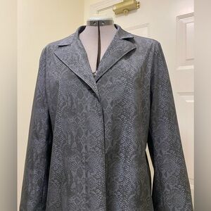 Utex Classic Grey Black faux snakeskin women’s raincoat size Large